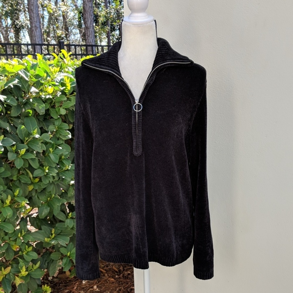 Black velour sweater- Sale!